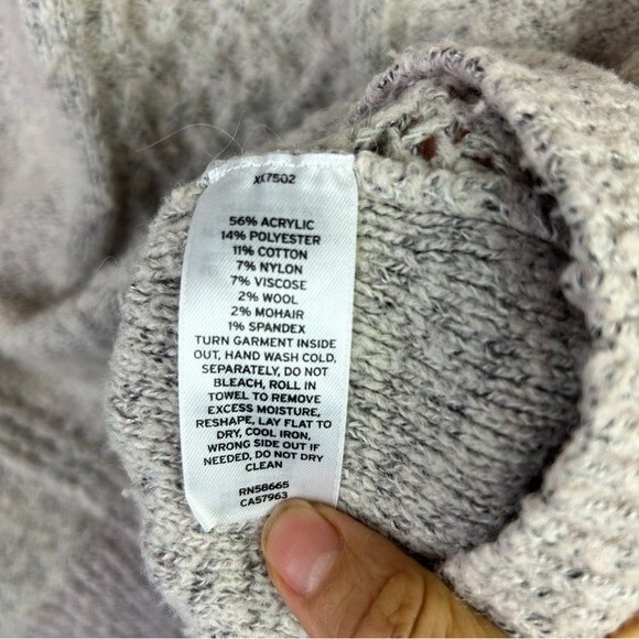 Hinge back zipped sweater wool alpaca blend S - Picture 3 of 5